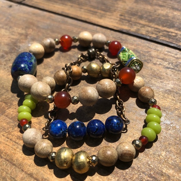 Azurite and Lapis Bracelet Set - Picture 5 of 6